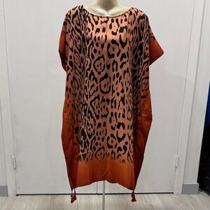 Leopard Print Kaftan Dress Freesize